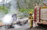 Bombeiros debelam incêndio em veículo em Ouro Branco