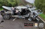 Carro e micro-ônibus batem de frente na MG-353, entre Coronel Pacheco e Juiz de Fora